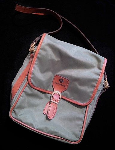 Samsonite green leather trim - leather,